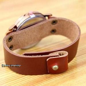 Genuine Brown Leather Map Of The World Watches -..